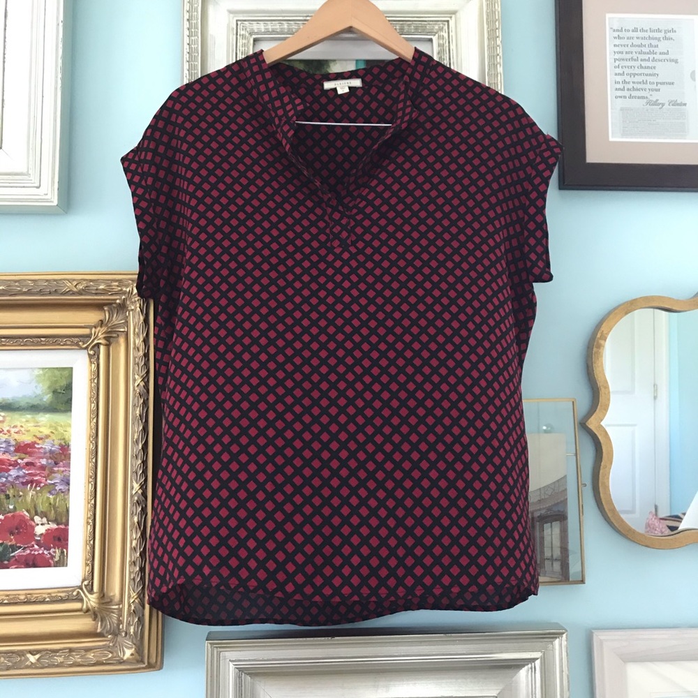 Nordstrom Pleione black and red v-neck blouse